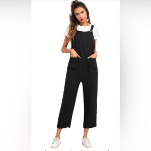 Black adjustable overall jumpsuit